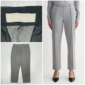 Everlane The Dream Pant Stretch Double Knit Pockets Pin Tuck Ankle Heather Gray